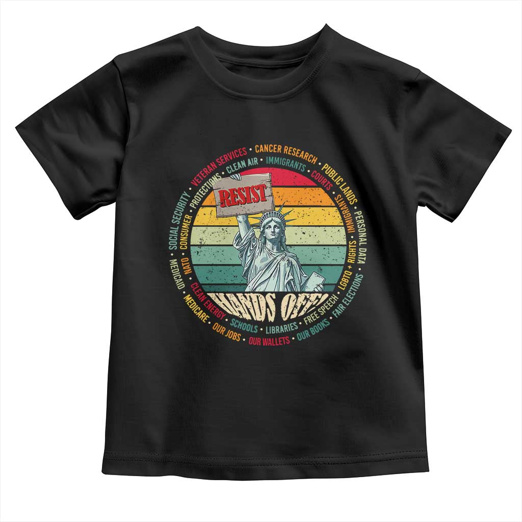 Funny Hands Off Toddler T Shirt Resist Vintage Statue Of Liberty