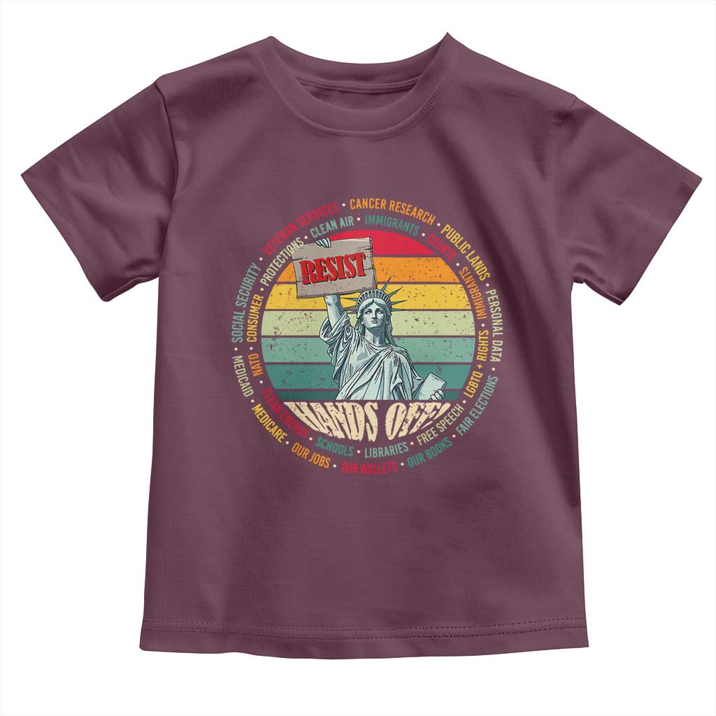 Funny Hands Off Toddler T Shirt Resist Vintage Statue Of Liberty