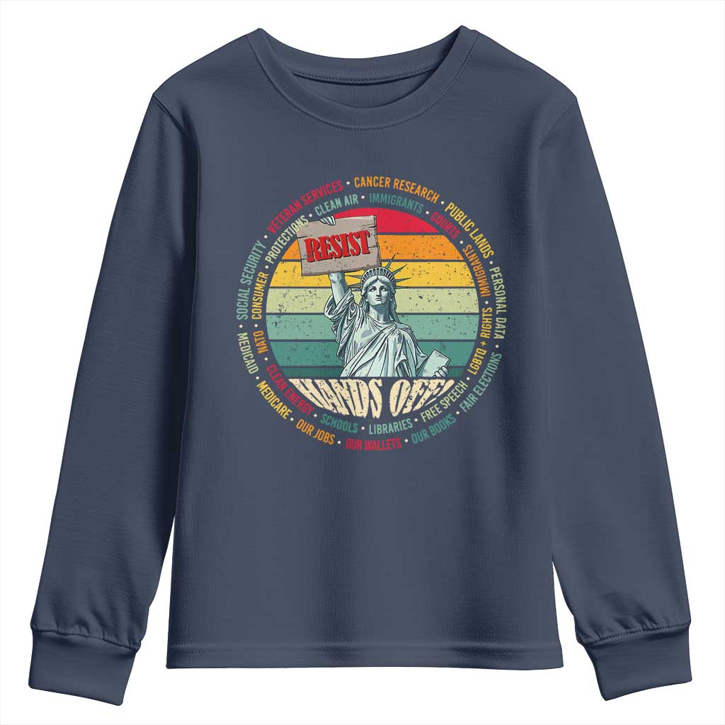Funny Hands Off Youth Sweatshirt Resist Vintage Statue Of Liberty