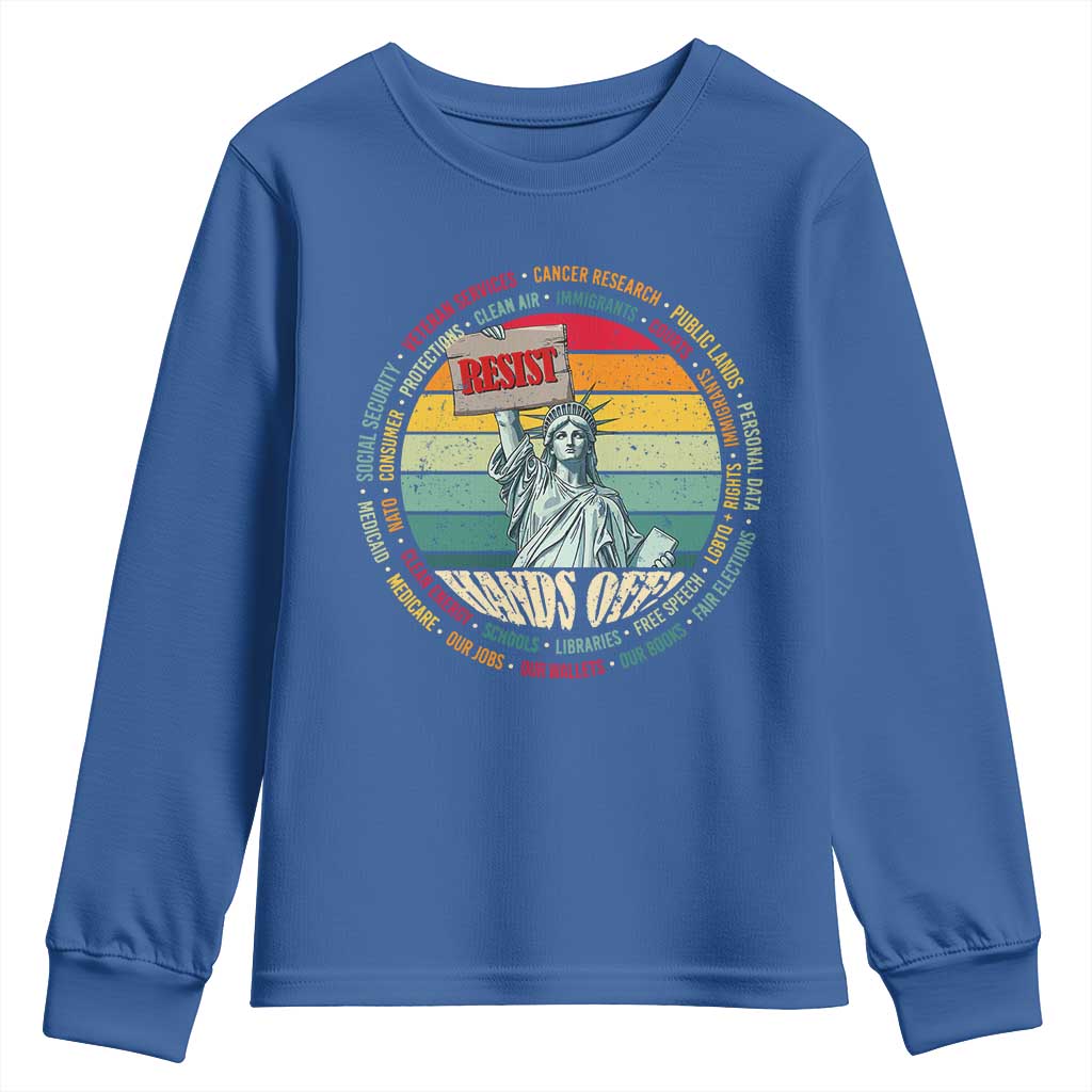 Funny Hands Off Youth Sweatshirt Resist Vintage Statue Of Liberty