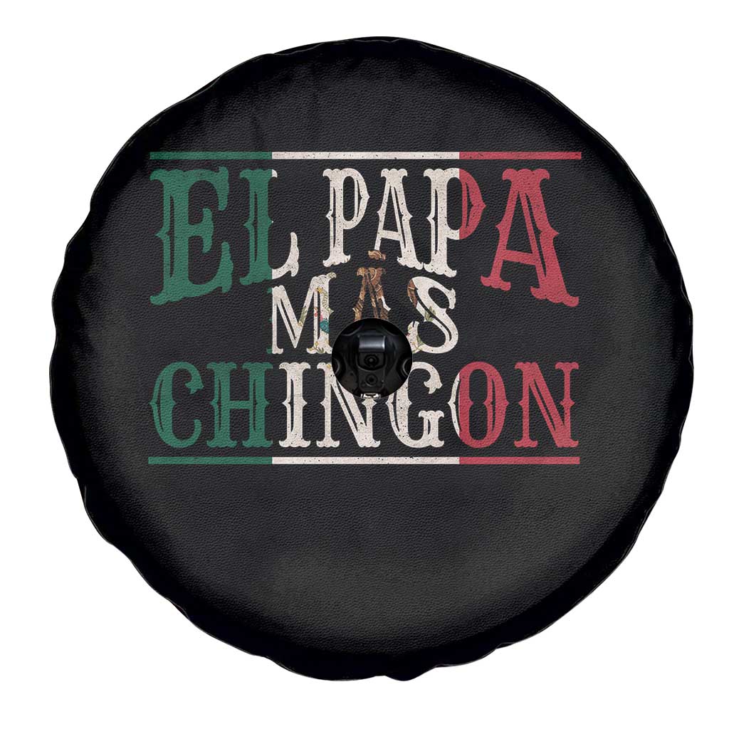 Funny El Papa Mas Chingon Spare Tire Cover Best Mexican Dad Father's Day Mexican Flag