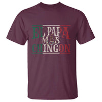 Funny El Papa Mas Chingon T Shirt Best Mexican Dad Father's Day Mexican Flag