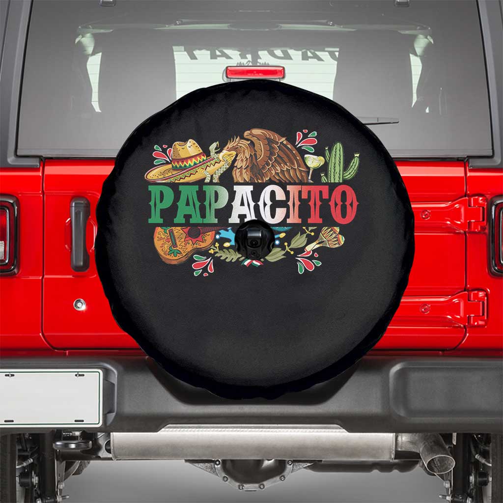 Funny Mexican Dad Papacito Spare Tire Cover Cinco De Mayo Golden Eagle Sombrero