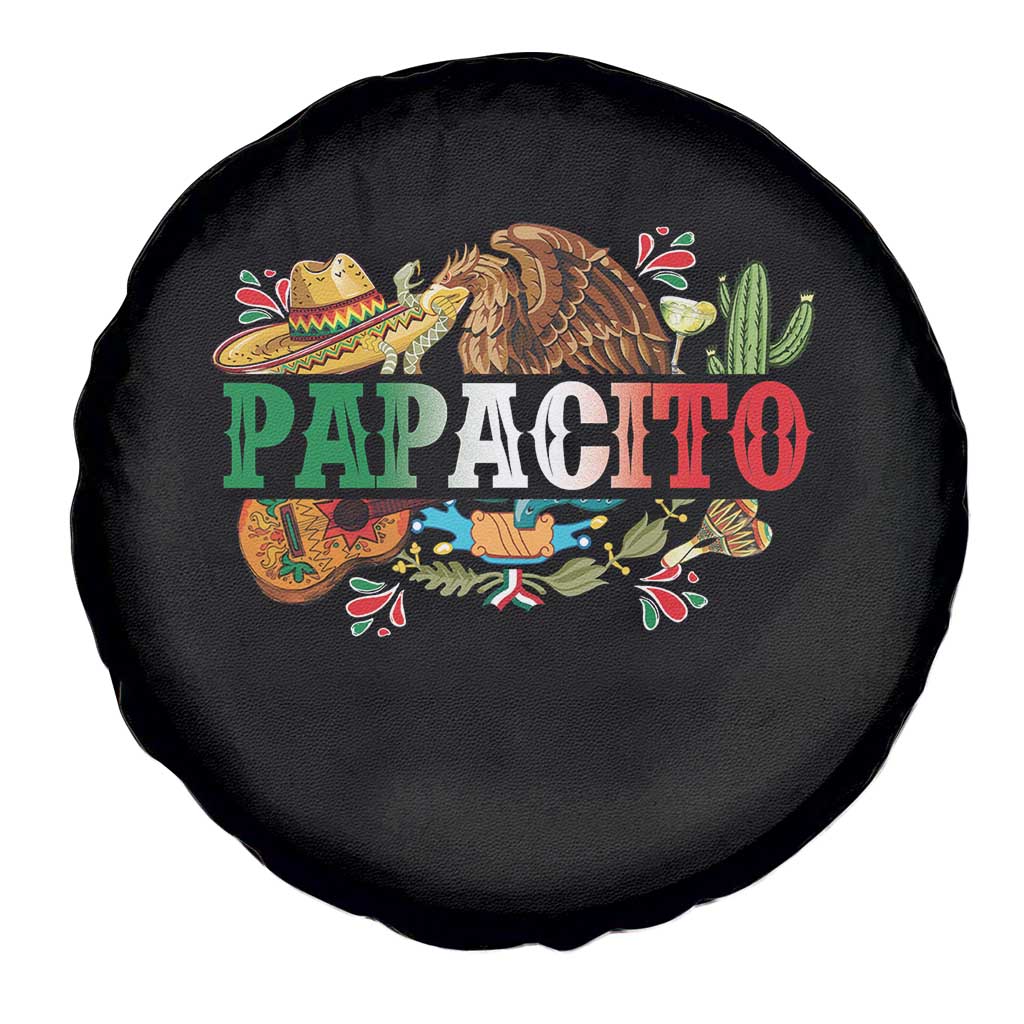 Funny Mexican Dad Papacito Spare Tire Cover Cinco De Mayo Golden Eagle Sombrero