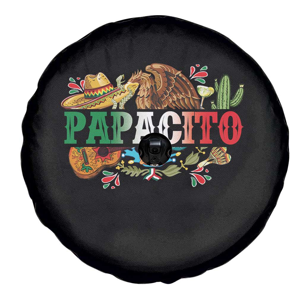 Funny Mexican Dad Papacito Spare Tire Cover Cinco De Mayo Golden Eagle Sombrero