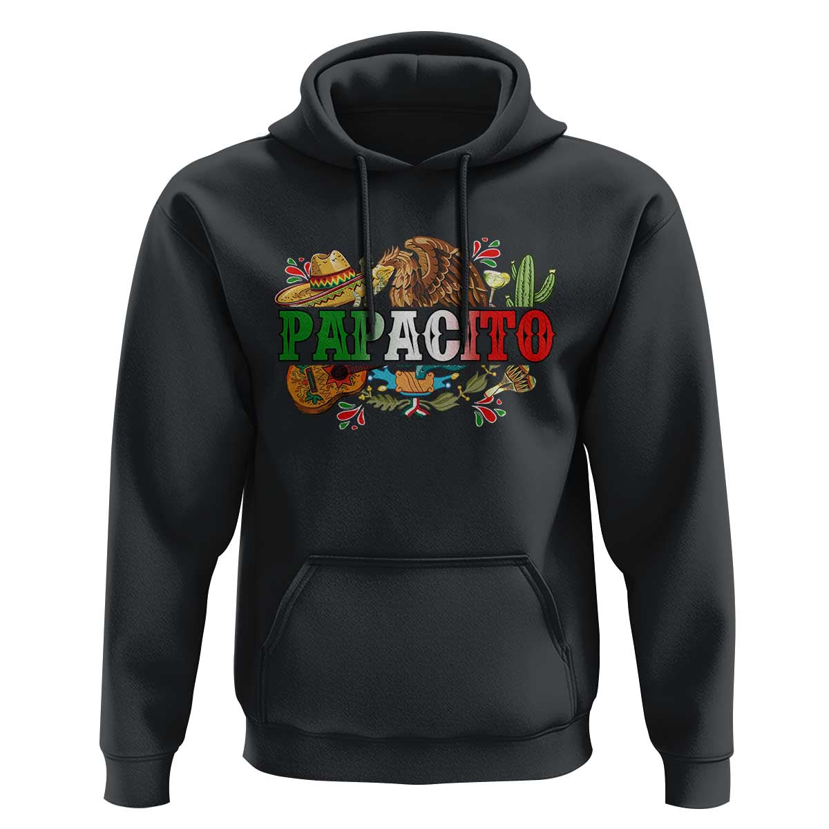 Funny Mexican Dad Papacito Hoodie Cinco De Mayo Golden Eagle Sombrero