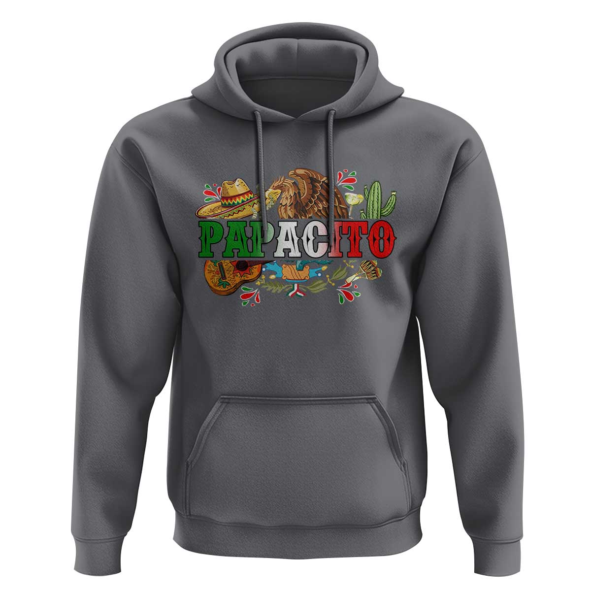 Funny Mexican Dad Papacito Hoodie Cinco De Mayo Golden Eagle Sombrero