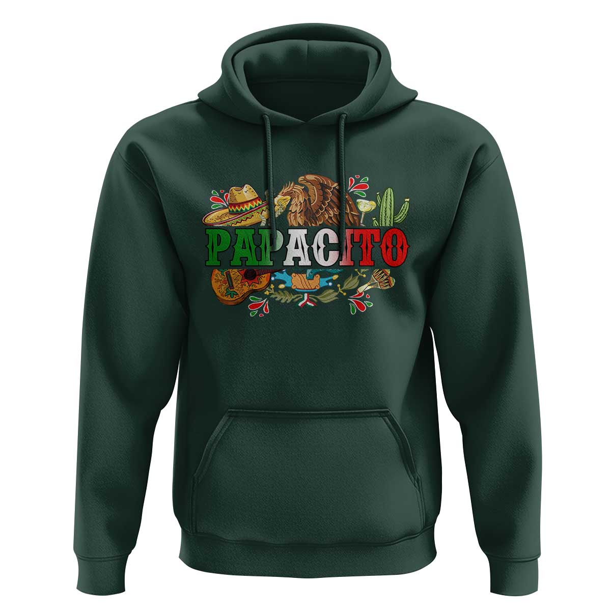 Funny Mexican Dad Papacito Hoodie Cinco De Mayo Golden Eagle Sombrero