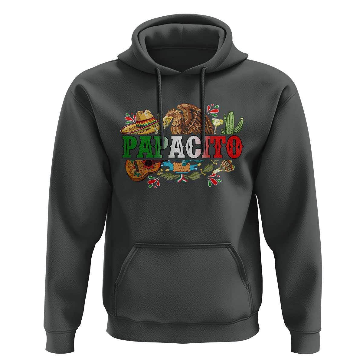 Funny Mexican Dad Papacito Hoodie Cinco De Mayo Golden Eagle Sombrero