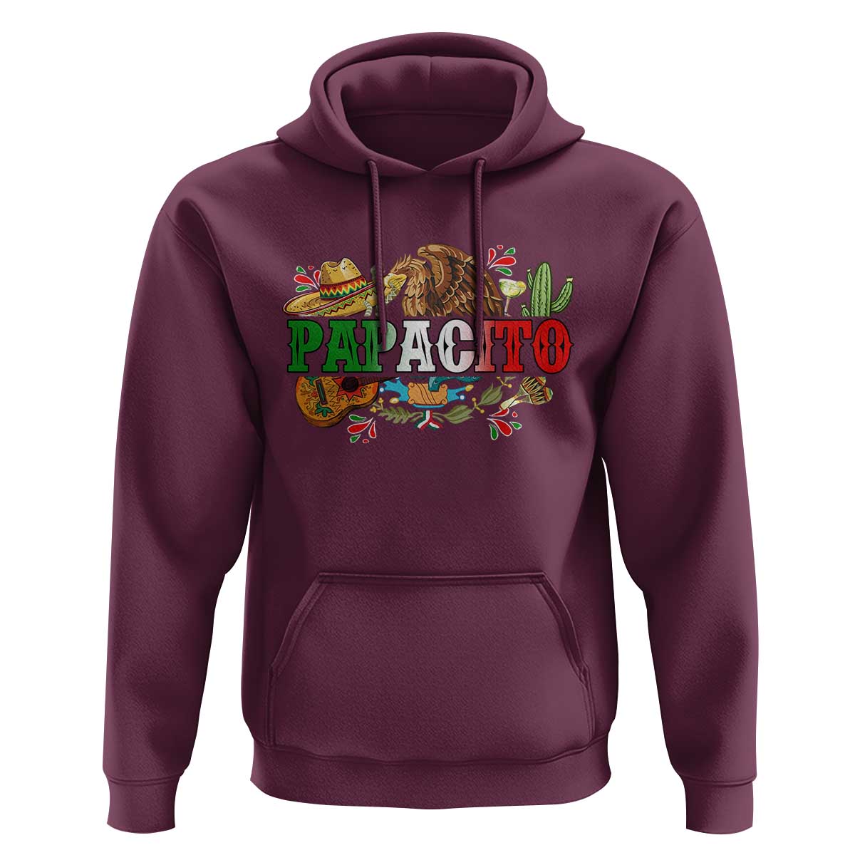 Funny Mexican Dad Papacito Hoodie Cinco De Mayo Golden Eagle Sombrero