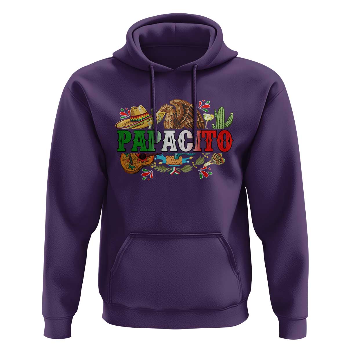 Funny Mexican Dad Papacito Hoodie Cinco De Mayo Golden Eagle Sombrero