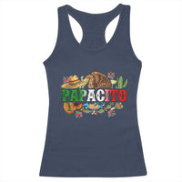 Funny Mexican Dad Papacito Racerback Tank Top Cinco De Mayo Golden Eagle Sombrero
