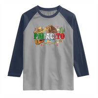 Funny Mexican Dad Papacito Raglan Shirt Cinco De Mayo Golden Eagle Sombrero