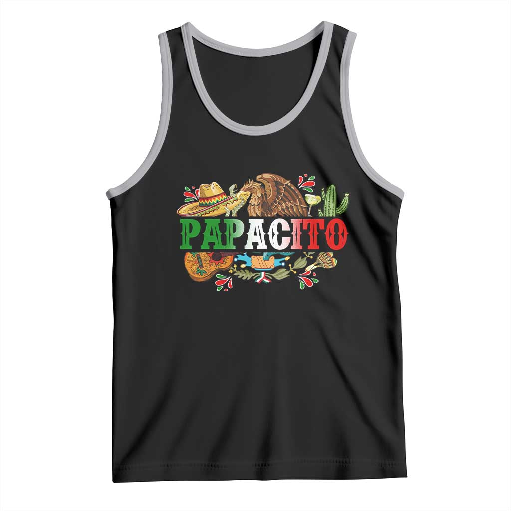 Funny Mexican Dad Papacito Tank Top Cinco De Mayo Golden Eagle Sombrero