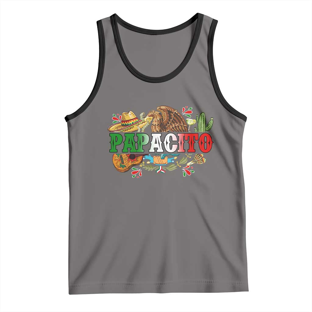 Funny Mexican Dad Papacito Tank Top Cinco De Mayo Golden Eagle Sombrero