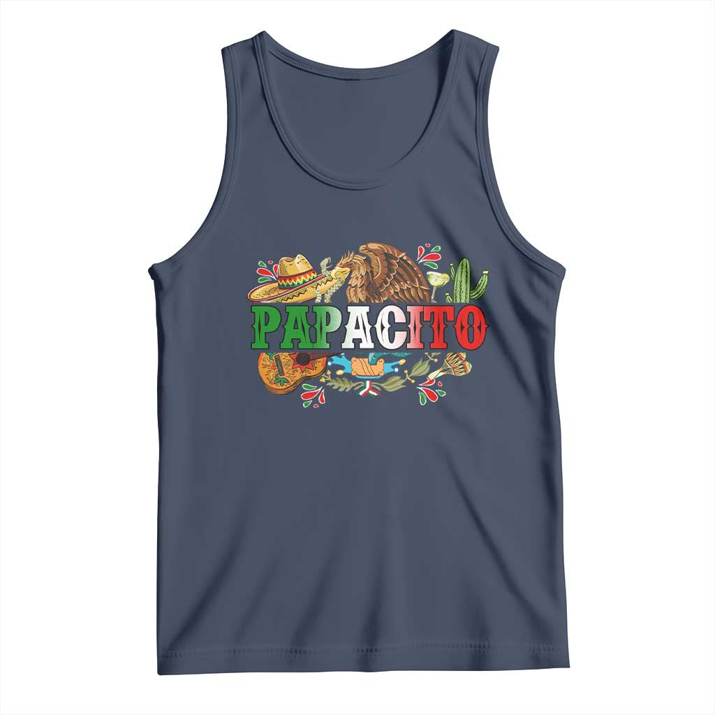 Funny Mexican Dad Papacito Tank Top Cinco De Mayo Golden Eagle Sombrero