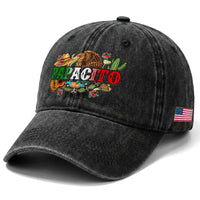 Funny Mexican Dad Papacito Washed Cotton Baseball Cap Cinco De Mayo Golden Eagle Sombrero