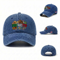 Funny Mexican Dad Papacito Washed Cotton Baseball Cap Cinco De Mayo Golden Eagle Sombrero