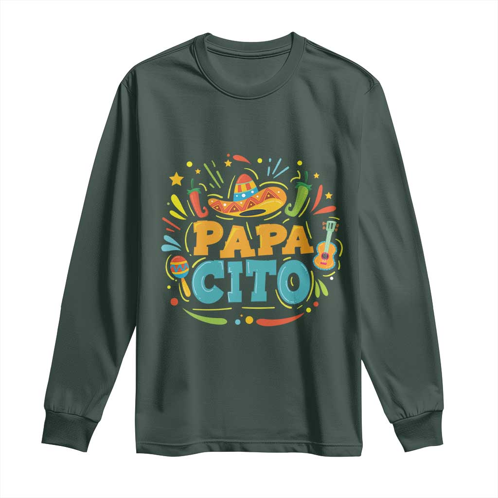Funny Cinco De Mayo Father's Day Mexican Papacito Long Sleeve Shirt Sombrero Hat