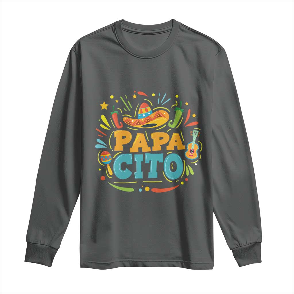 Funny Cinco De Mayo Father's Day Mexican Papacito Long Sleeve Shirt Sombrero Hat