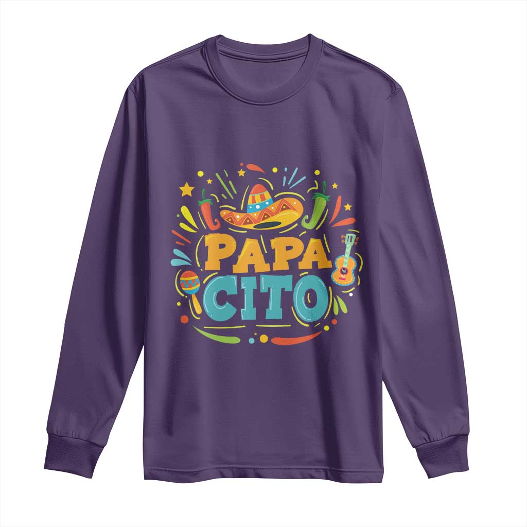 Funny Cinco De Mayo Father's Day Mexican Papacito Long Sleeve Shirt Sombrero Hat