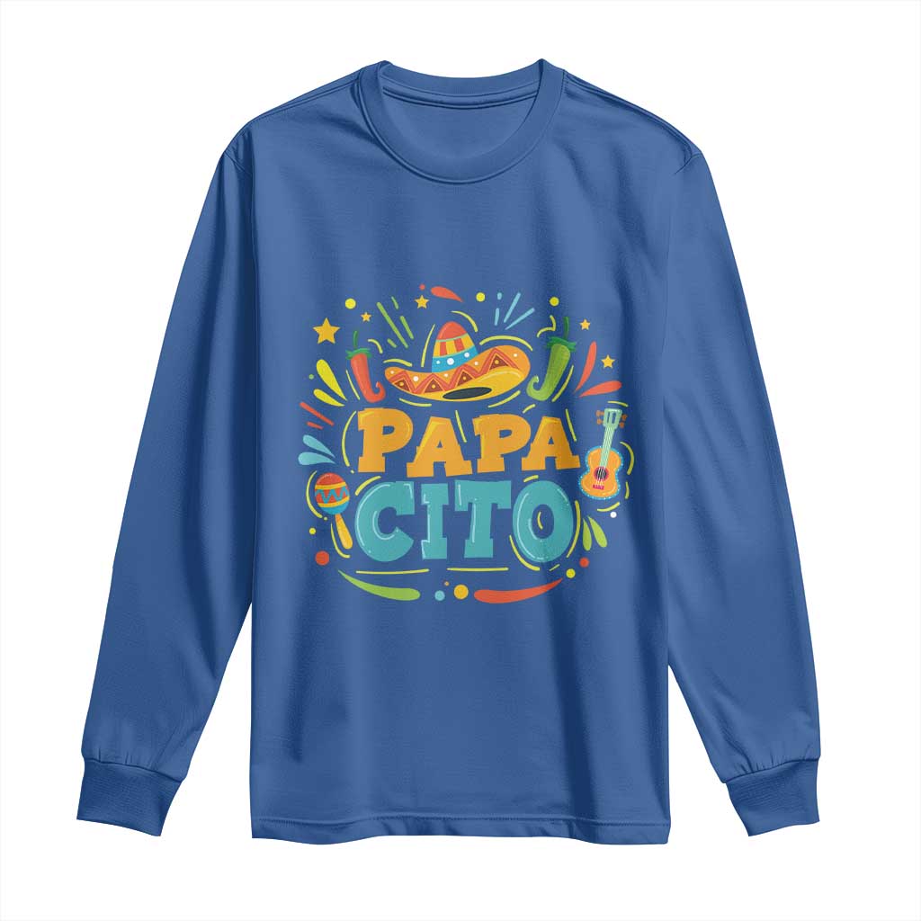 Funny Cinco De Mayo Father's Day Mexican Papacito Long Sleeve Shirt Sombrero Hat