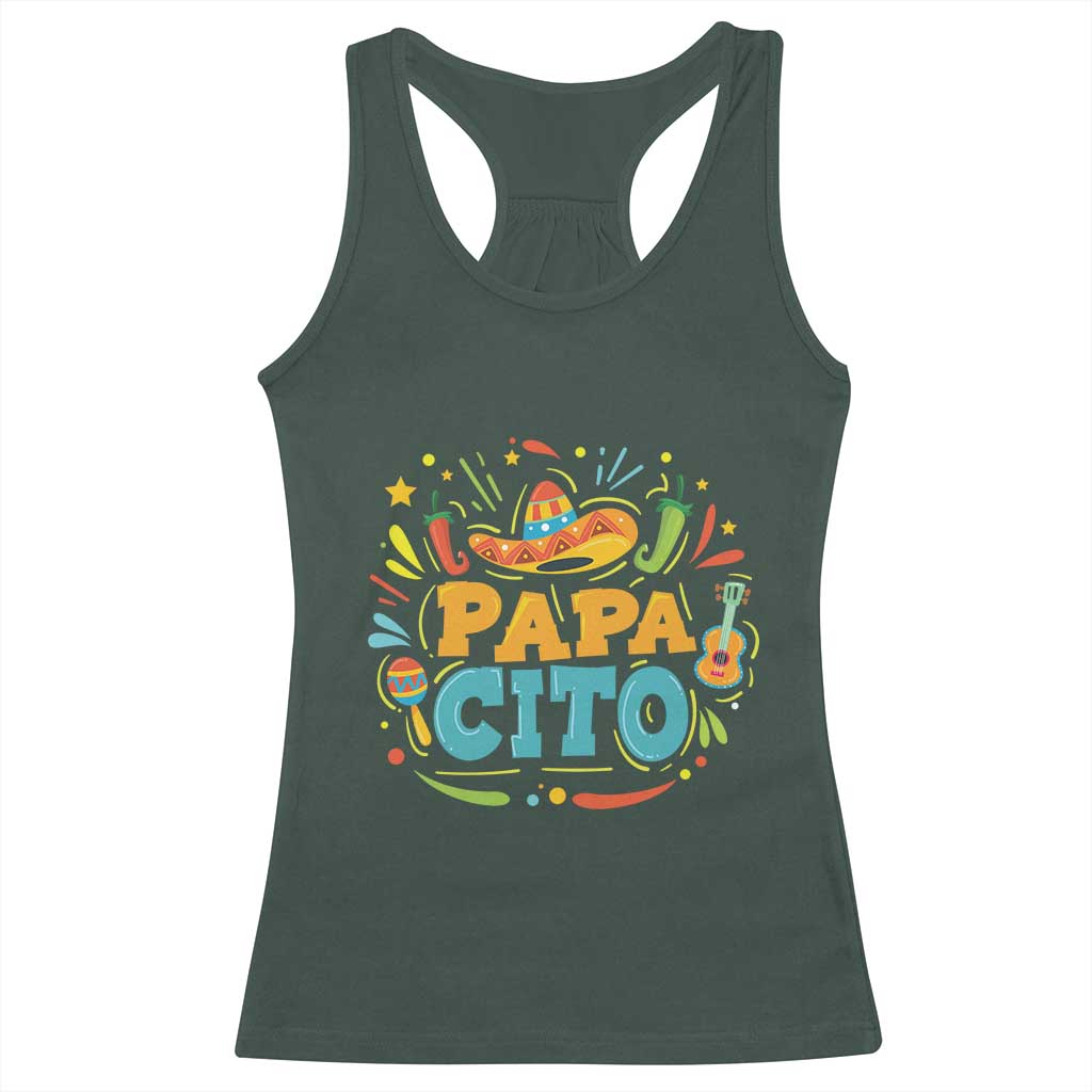 Funny Cinco De Mayo Father's Day Mexican Papacito Racerback Tank Top Sombrero Hat