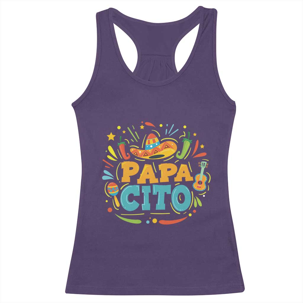 Funny Cinco De Mayo Father's Day Mexican Papacito Racerback Tank Top Sombrero Hat