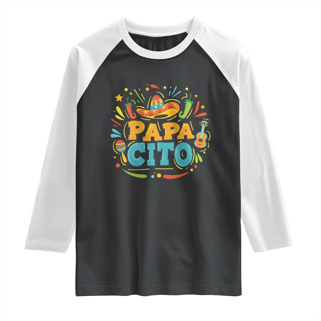 Funny Cinco De Mayo Father's Day Mexican Papacito Raglan Shirt Sombrero Hat