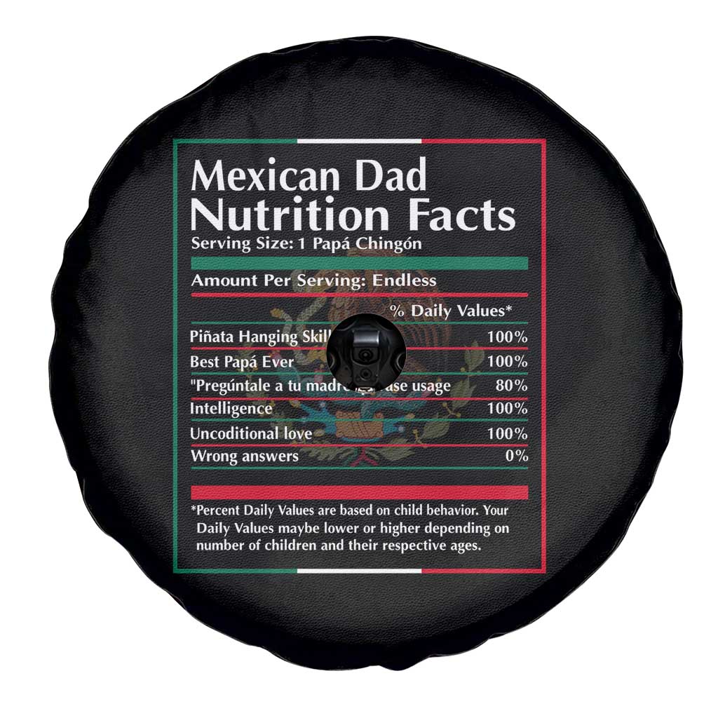 Funny Mexican Dad Spare Tire Cover Dad Nutrition Facts Mexico Flag Father's Day