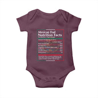 Funny Mexican Dad Baby Onesie Dad Nutrition Facts Mexico Flag Father's Day