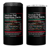 Funny Mexican Dad 4 in 1 Can Cooler Tumbler Dad Nutrition Facts Mexico Flag Father's Day