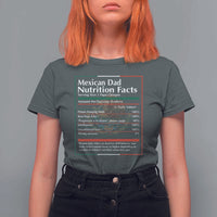 Funny Mexican Dad T Shirt For Women Dad Nutrition Facts Mexico Flag Father's Day