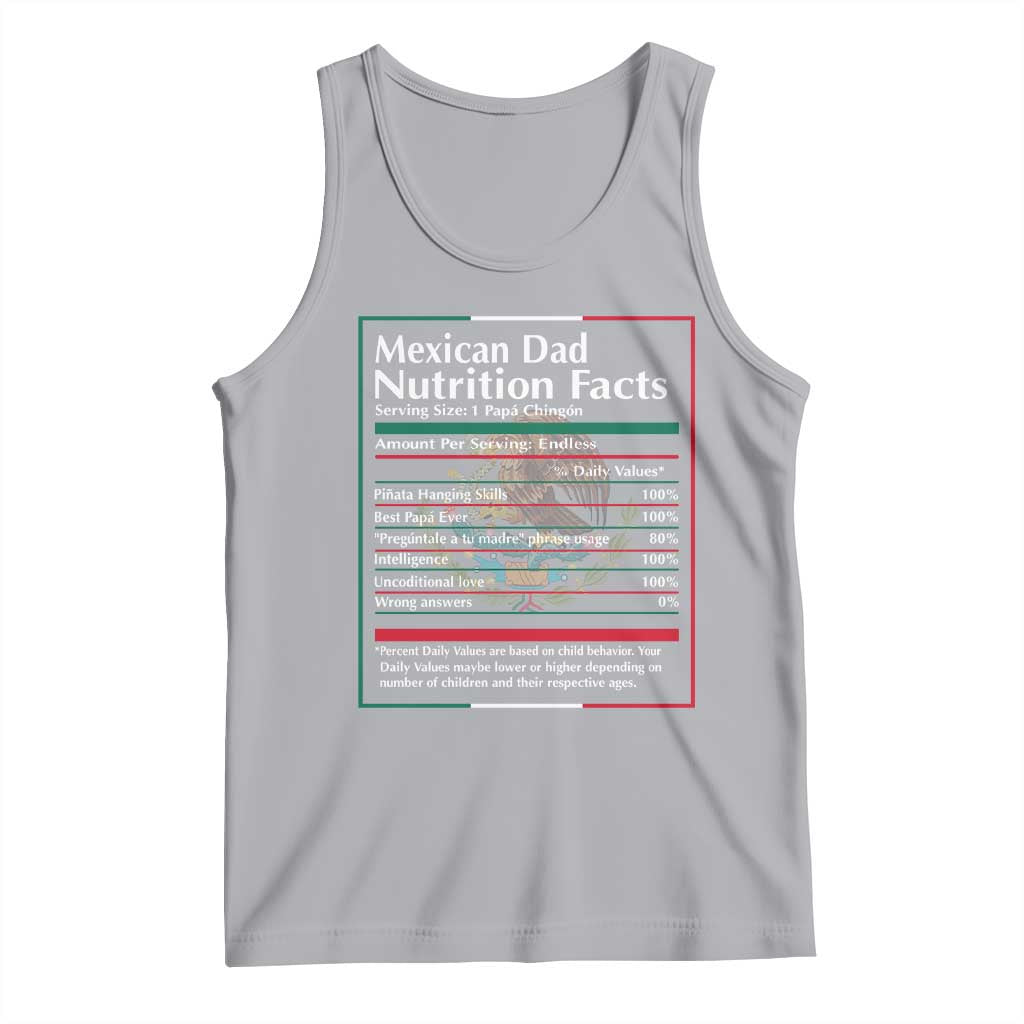 Funny Mexican Dad Tank Top Dad Nutrition Facts Mexico Flag Father's Day