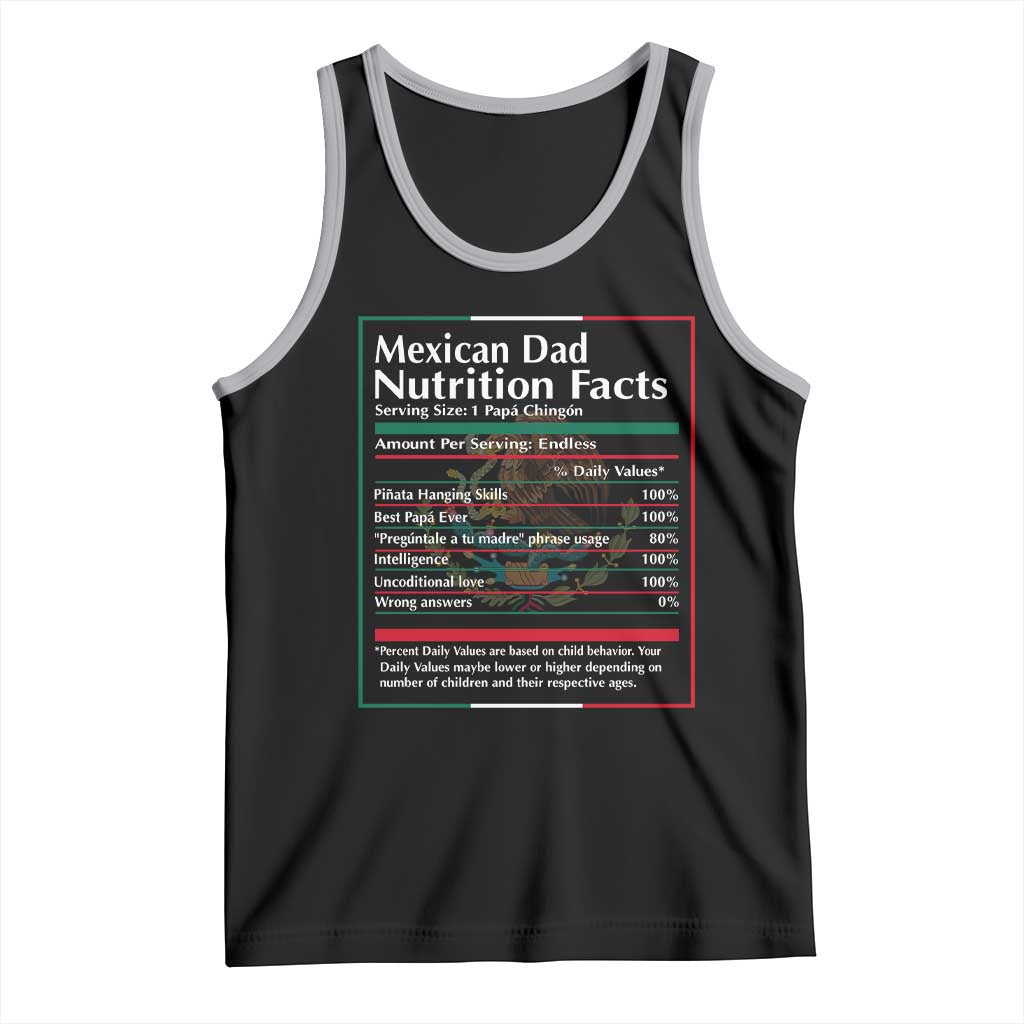 Funny Mexican Dad Tank Top Dad Nutrition Facts Mexico Flag Father's Day