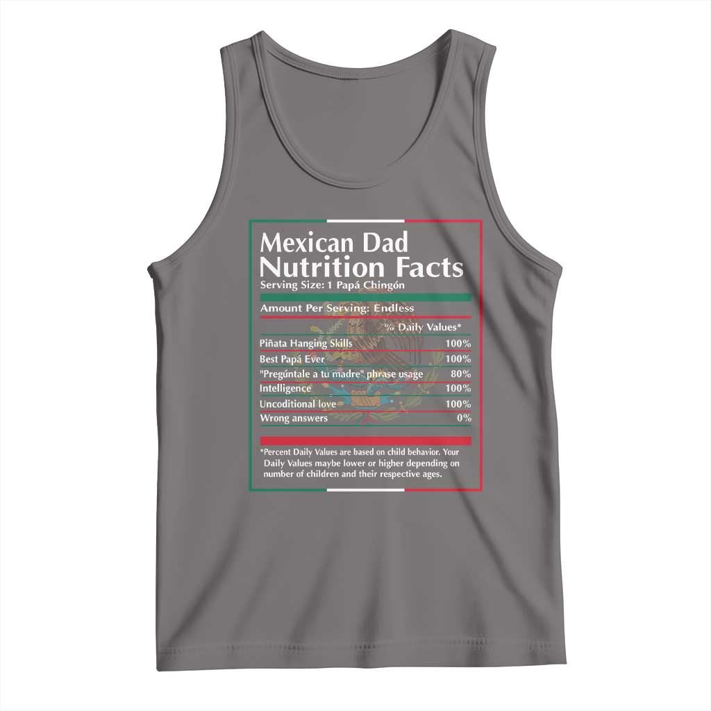 Funny Mexican Dad Tank Top Dad Nutrition Facts Mexico Flag Father's Day