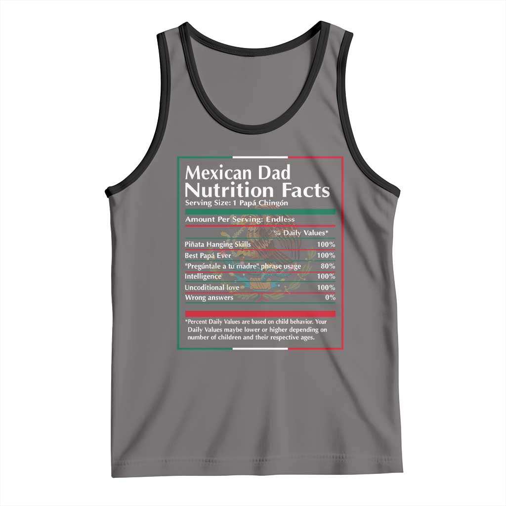 Funny Mexican Dad Tank Top Dad Nutrition Facts Mexico Flag Father's Day