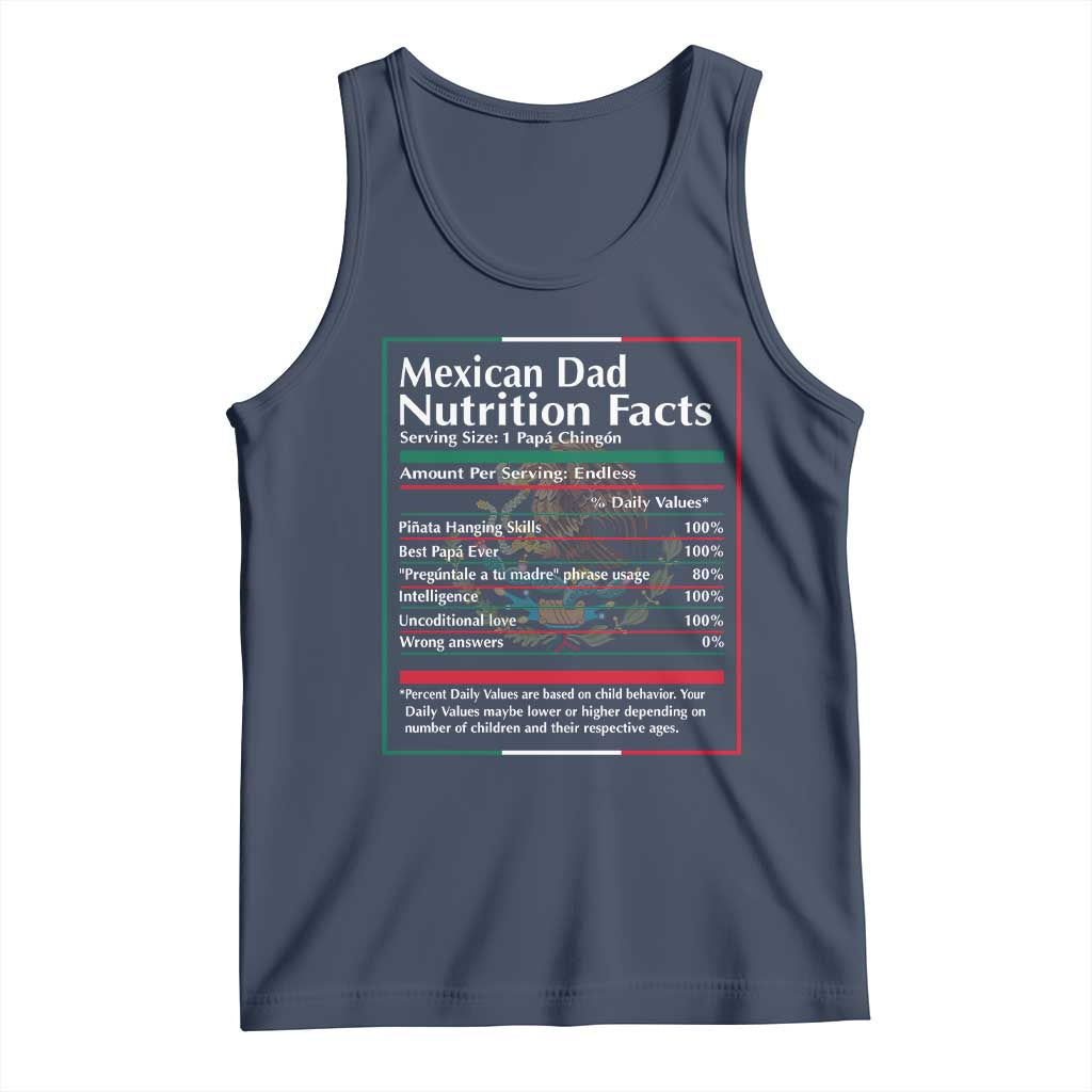 Funny Mexican Dad Tank Top Dad Nutrition Facts Mexico Flag Father's Day