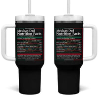 Funny Mexican Dad Tumbler With Handle Dad Nutrition Facts Mexico Flag Father's Day