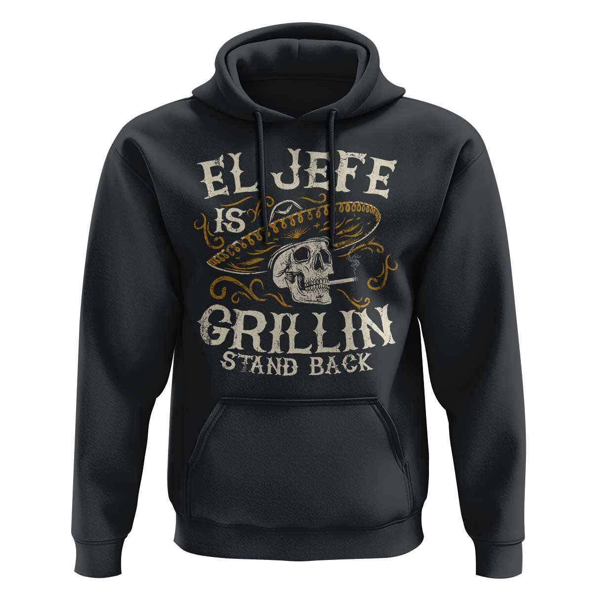Funny El Jefe Is Grillin Stand Back Hoodie Mexican Dad Father's Day