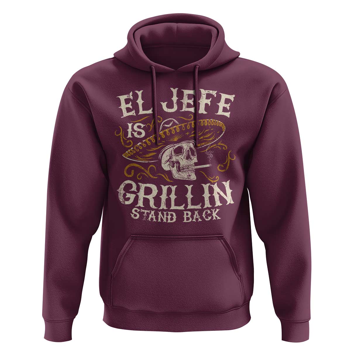 Funny El Jefe Is Grillin Stand Back Hoodie Mexican Dad Father's Day