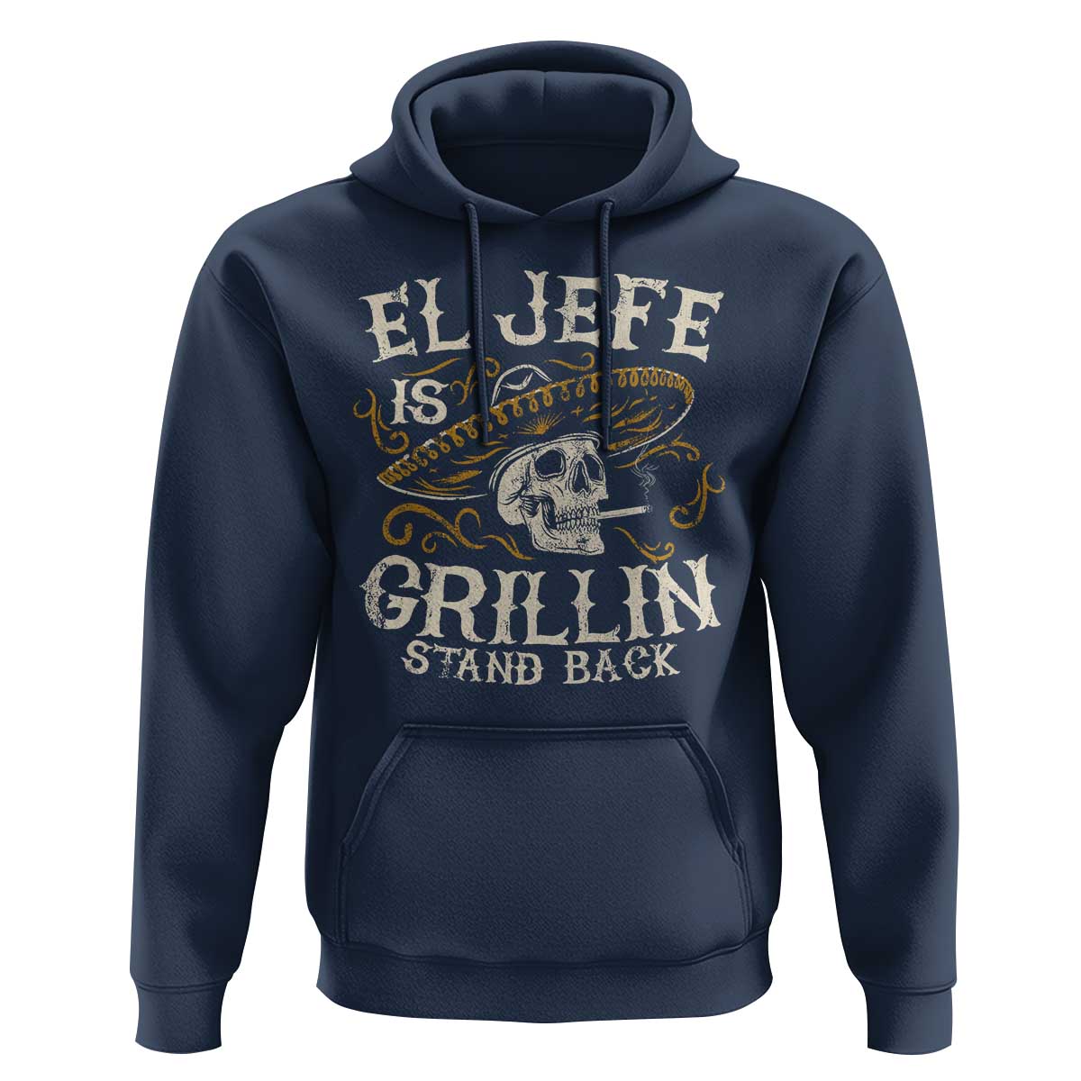Funny El Jefe Is Grillin Stand Back Hoodie Mexican Dad Father's Day