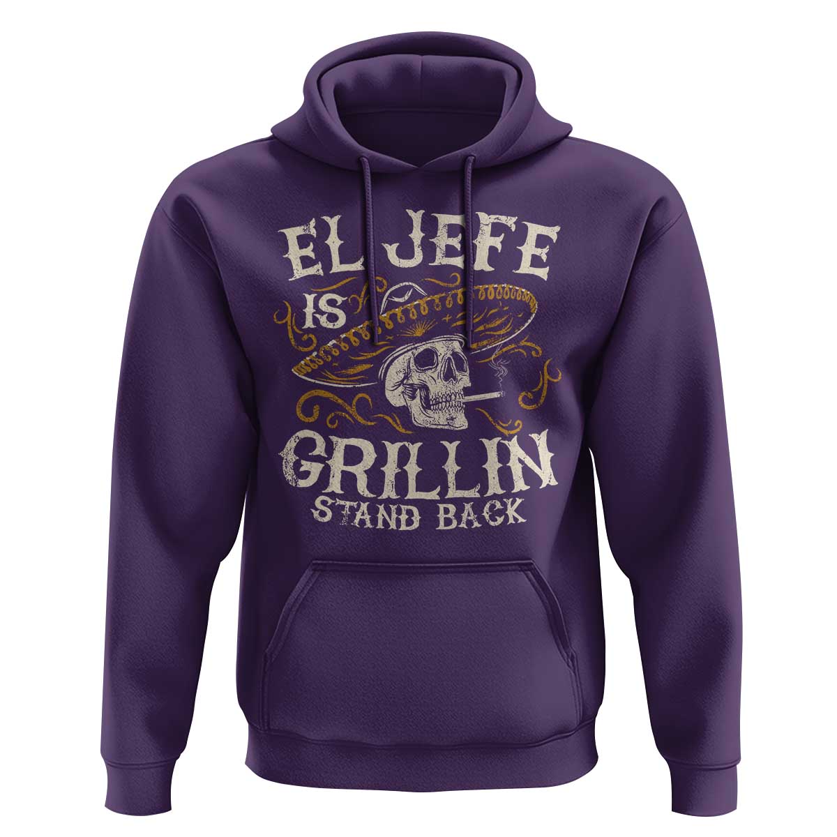 Funny El Jefe Is Grillin Stand Back Hoodie Mexican Dad Father's Day