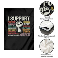I Support Progressive Liberal Human Rights Garden Flag Vintage Hand Fist - Wonder Print Shop