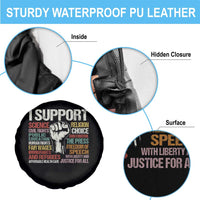 I Support Progressive Liberal Human Rights Spare Tire Cover Vintage Hand Fist