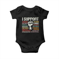 I Support Progressive Liberal Human Rights Baby Onesie Vintage Hand Fist
