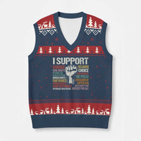 I Support Progressive Liberal Human Rights V-Neck Knit Sweater Vest Vintage Hand Fist - Wonder Print Shop