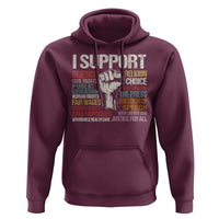 I Support Progressive Liberal Human Rights Hoodie Vintage Hand Fist