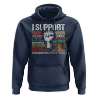 I Support Progressive Liberal Human Rights Hoodie Vintage Hand Fist