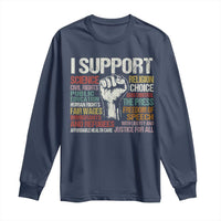 I Support Progressive Liberal Human Rights Long Sleeve Shirt Vintage Hand Fist